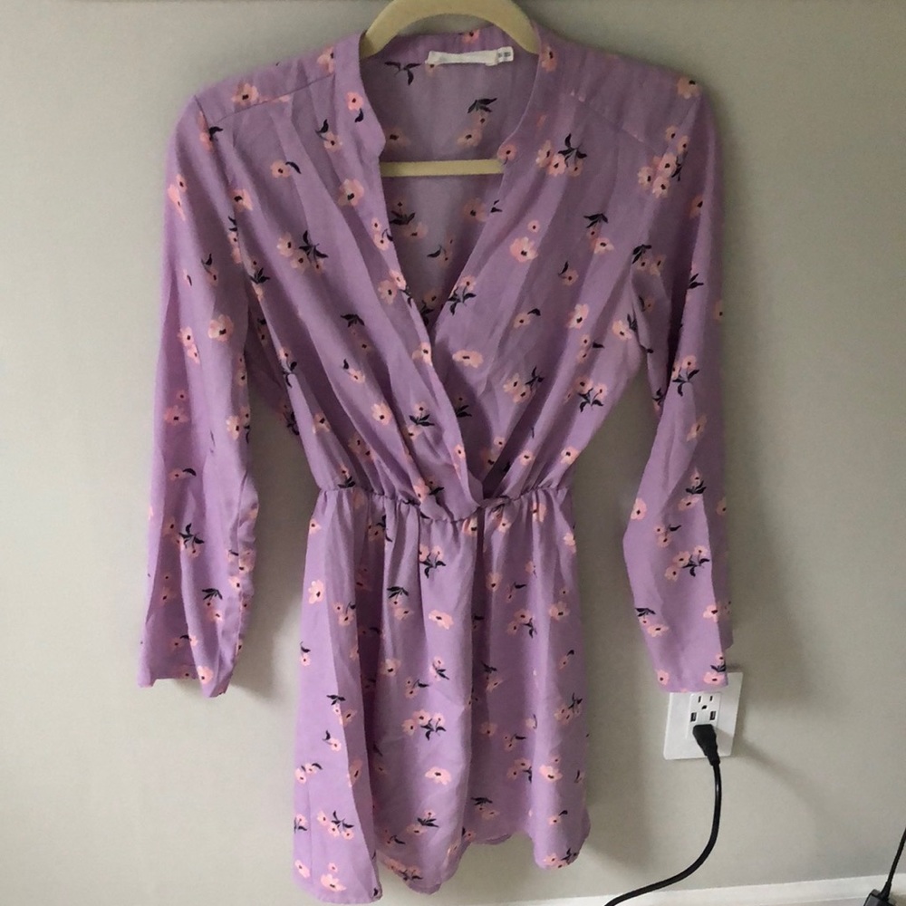 All in Favor lilac floral dress